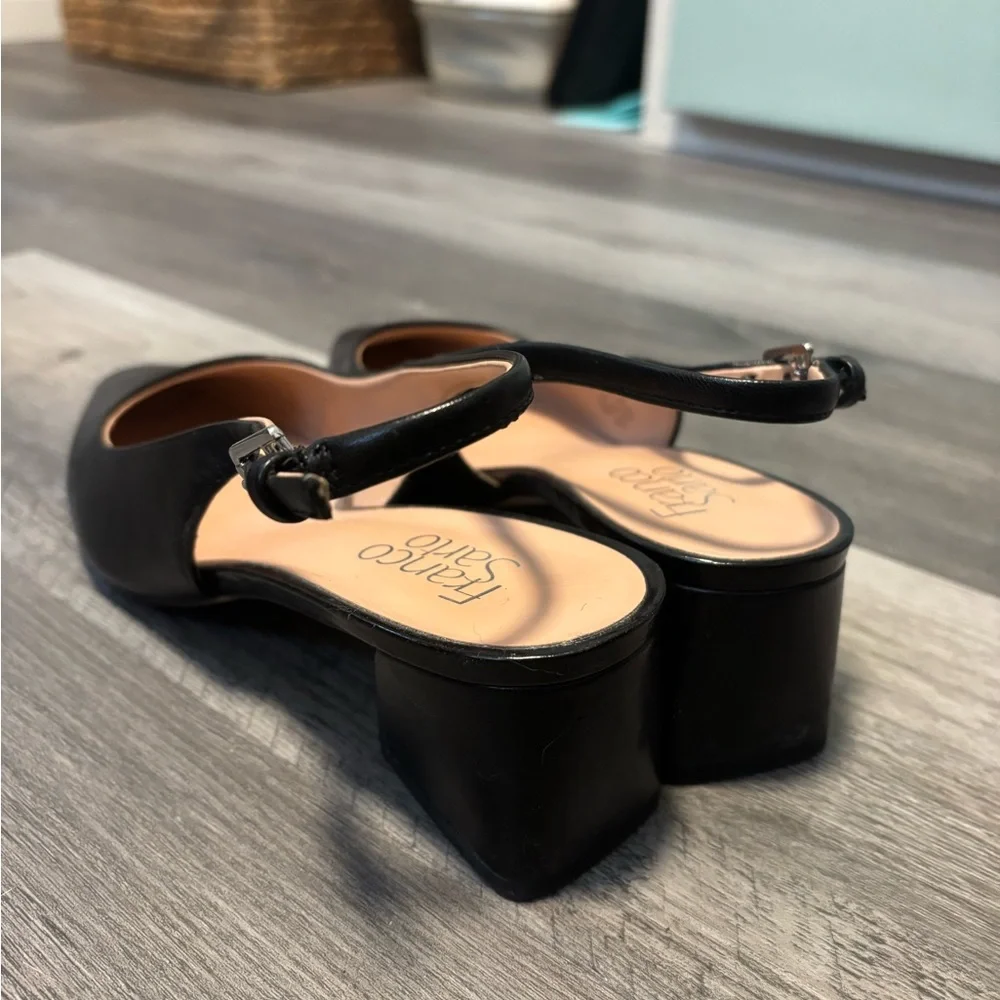 Franco Sarto Black Slingback Kitten Heels - Picture 3 of 4